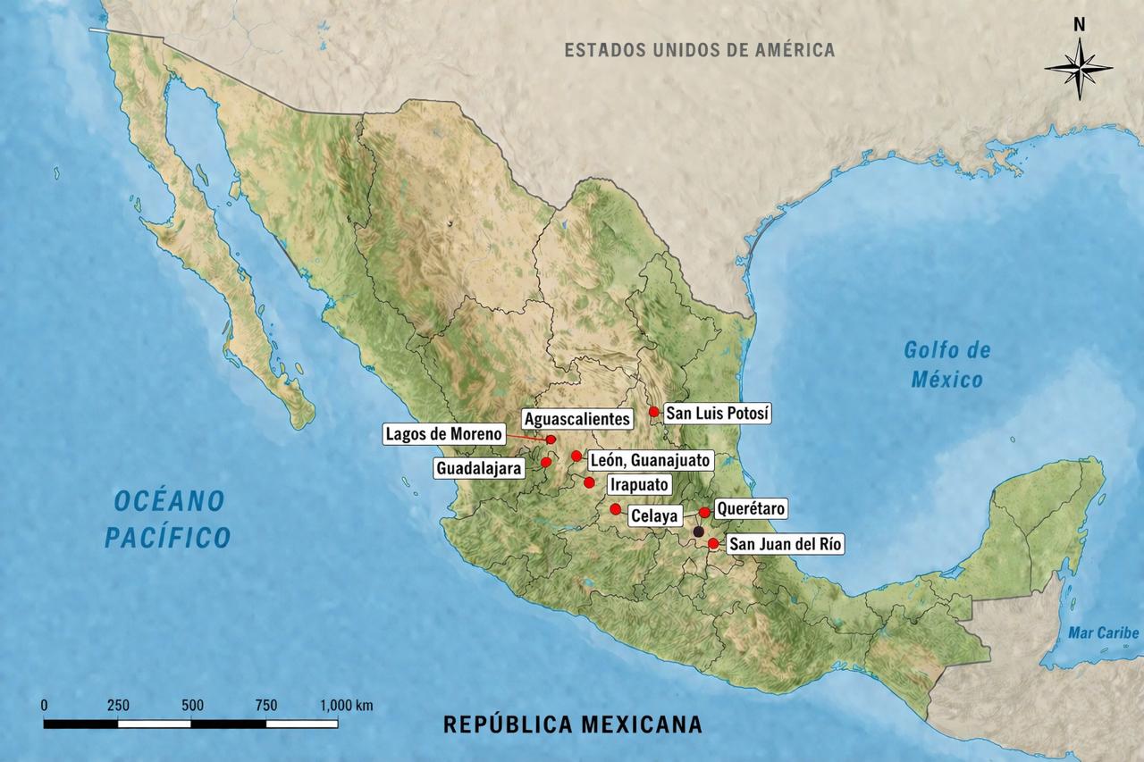 Cobertura Región Bajío – Astir Transportes