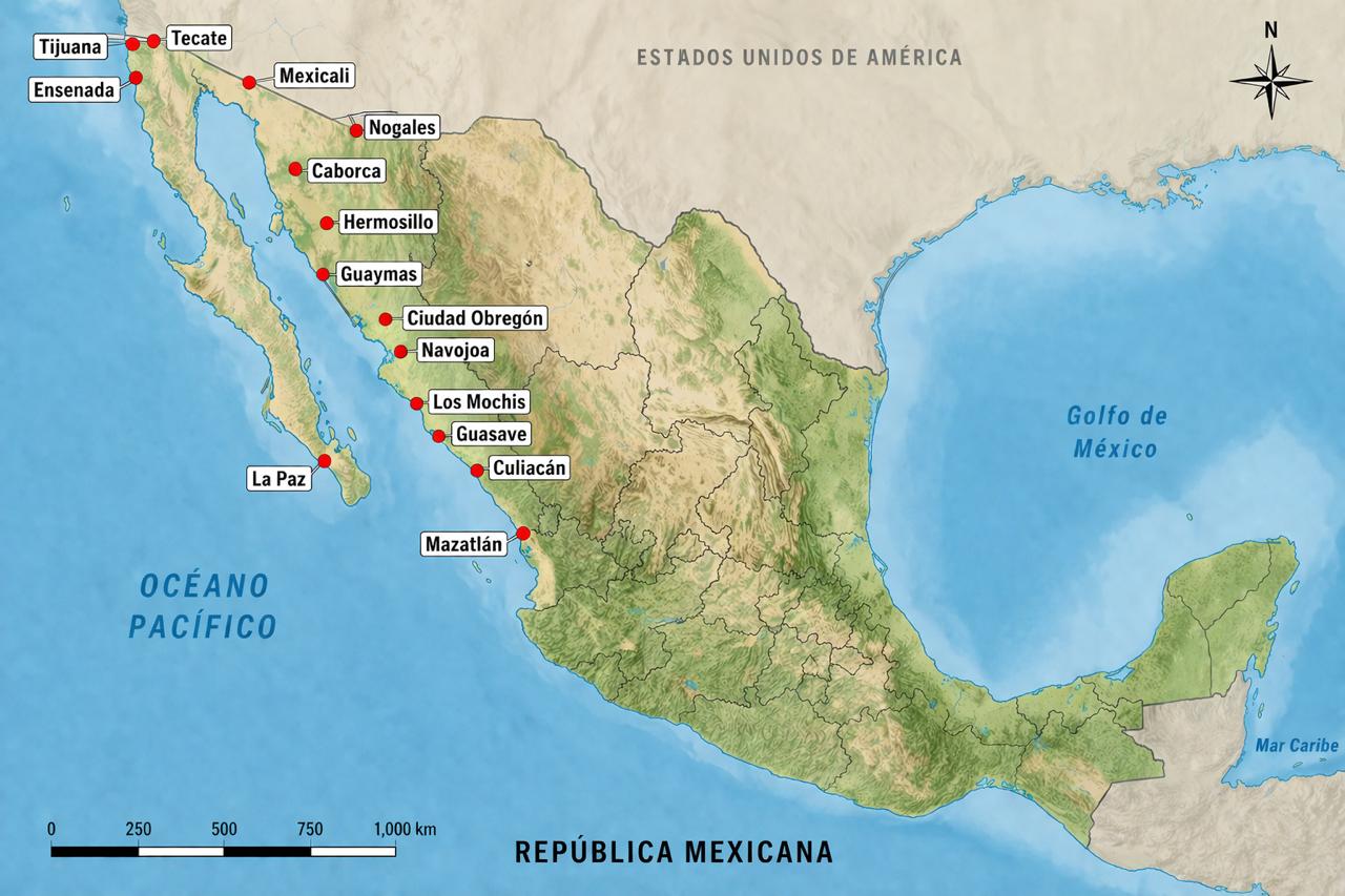 Cobertura Región Pacífico – Astir Transportes